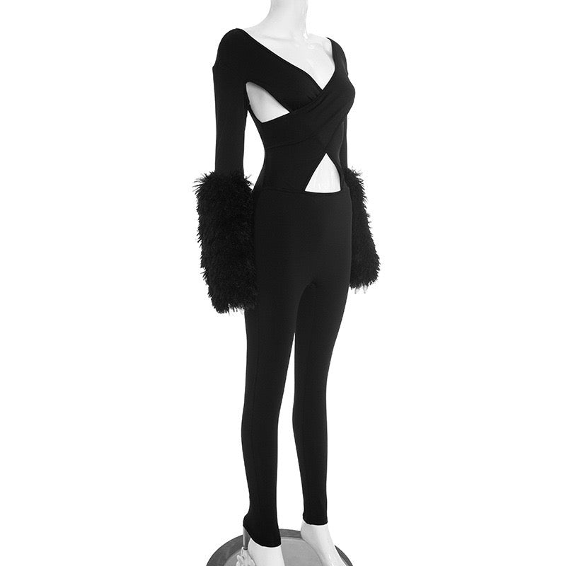 Jadya Fur Jumpsuit