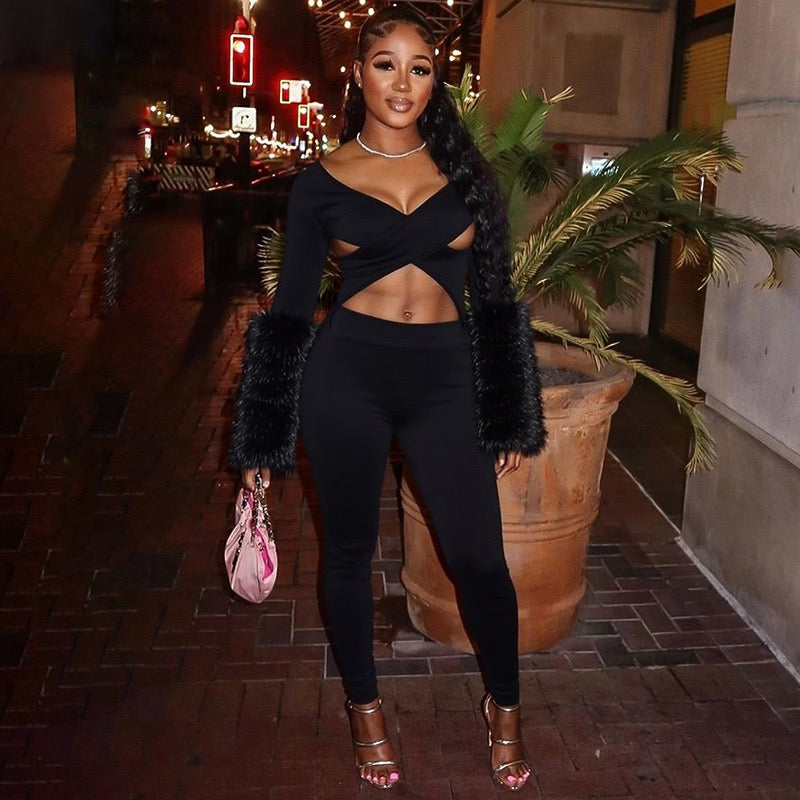 Jadya Fur Jumpsuit