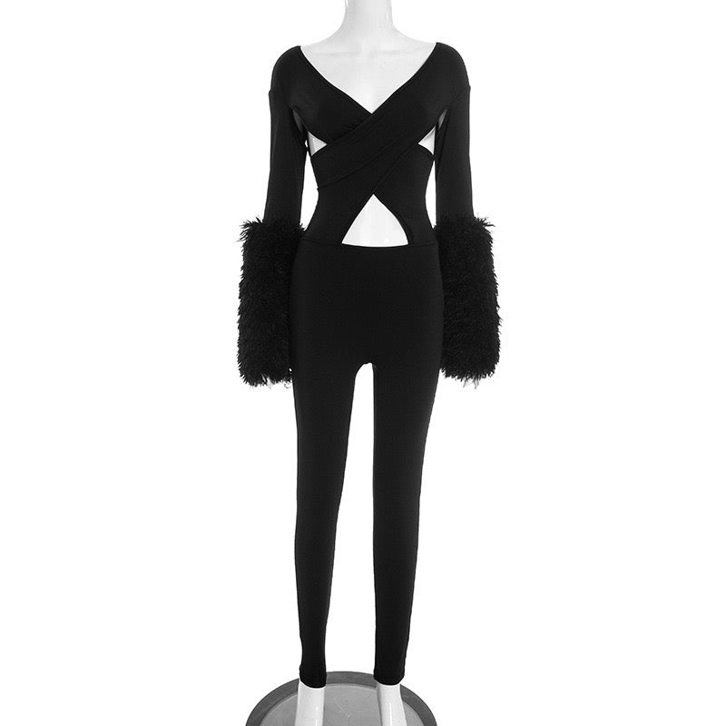 Jadya Fur Jumpsuit
