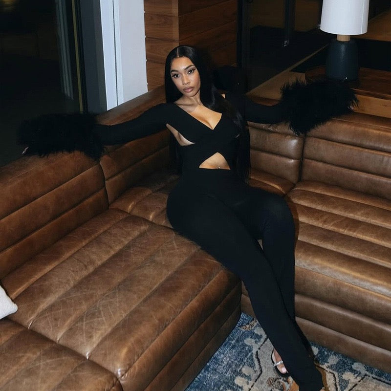 Jadya Fur Jumpsuit