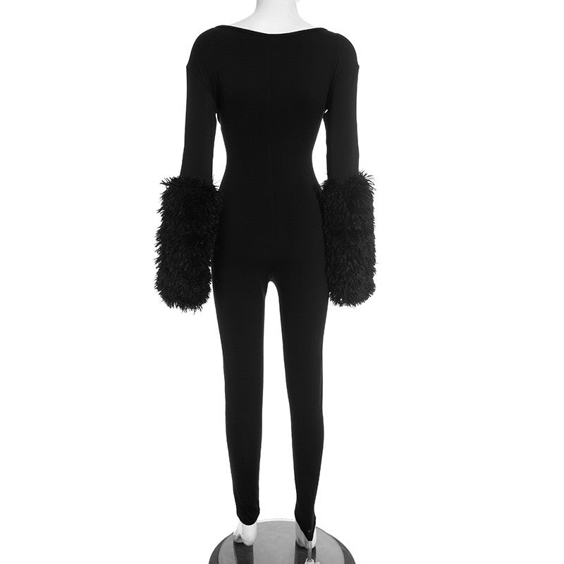 Jadya Fur Jumpsuit